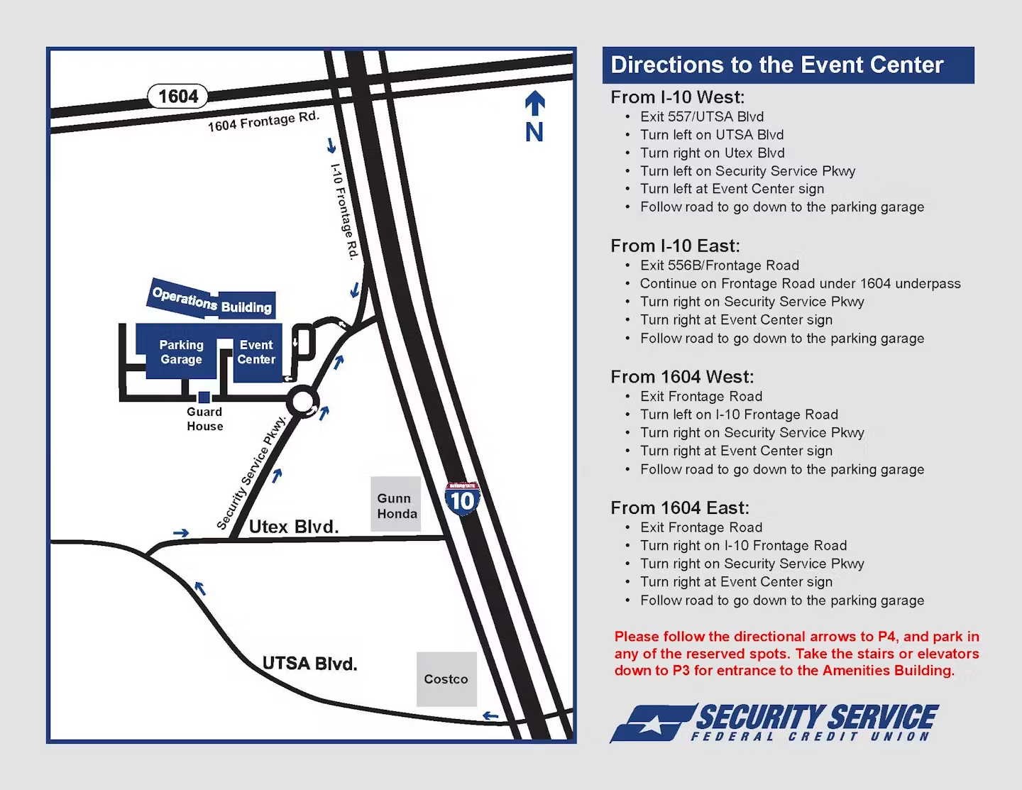 Security Service Federal Credit Union Event Center parking map and driving directions